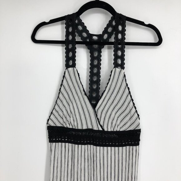 Anthropologie Lilka Black & White Striped Maxi Y-Back Dress ~XS - Picture 5 of 16